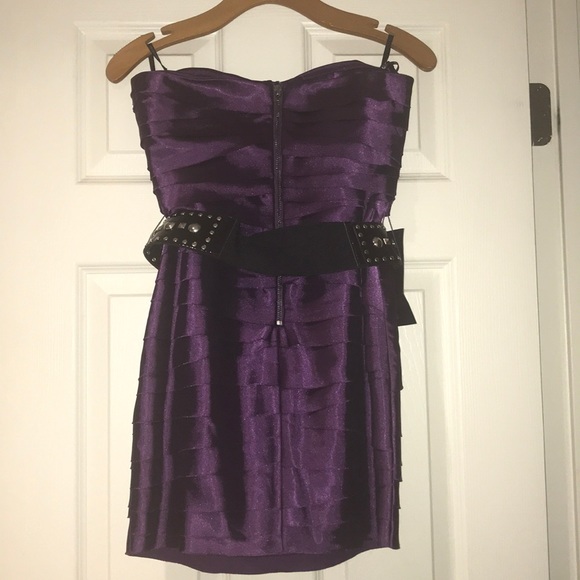 NWT Bebe Mini Strapless Purple Party Dress Small S - Picture 7 of 8